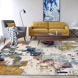Ivory Bedroom Rug Modern Abstract Oil Painting Pattern Area Rug Polyester Stain-Resistant Machine Washable Carpet Yellow Clearhalo 'Area Rug' 'Modern' 'Rugs' Rug' 1584807