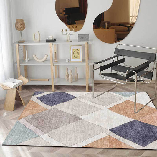 Novelty Living Room Rug in Ivory Diamond Print Rug Polyester Machine Washable Anti-Slip Area Rug Clearhalo 'Area Rug' 'Rug' 1584847