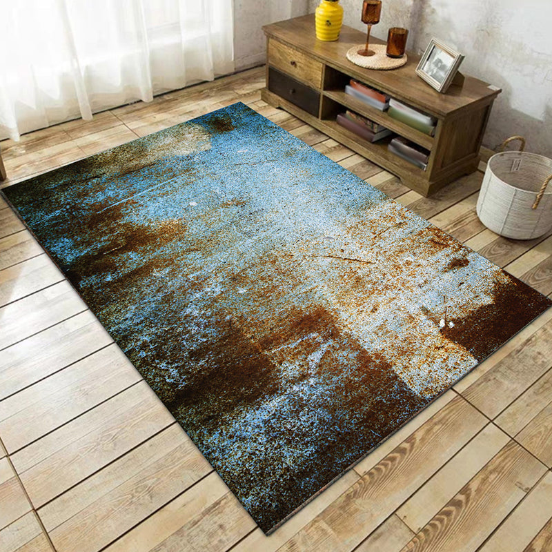 Simple Modern Rug in Blue Abstract Rust Pattern Rug Polyester Machine Washable Carpet for Home Decoration Blue Clearhalo 'Area Rug' 'Modern' 'Rugs' Rug' 1584869