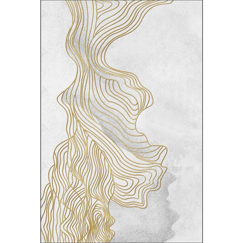 Modern Living Room Rug in White Abstract Twisted Lines Print Rug Polyester Washable Pet Friendly Area Rug Clearhalo 'Area Rug' 'Modern' 'Rugs' Rug' 1584885