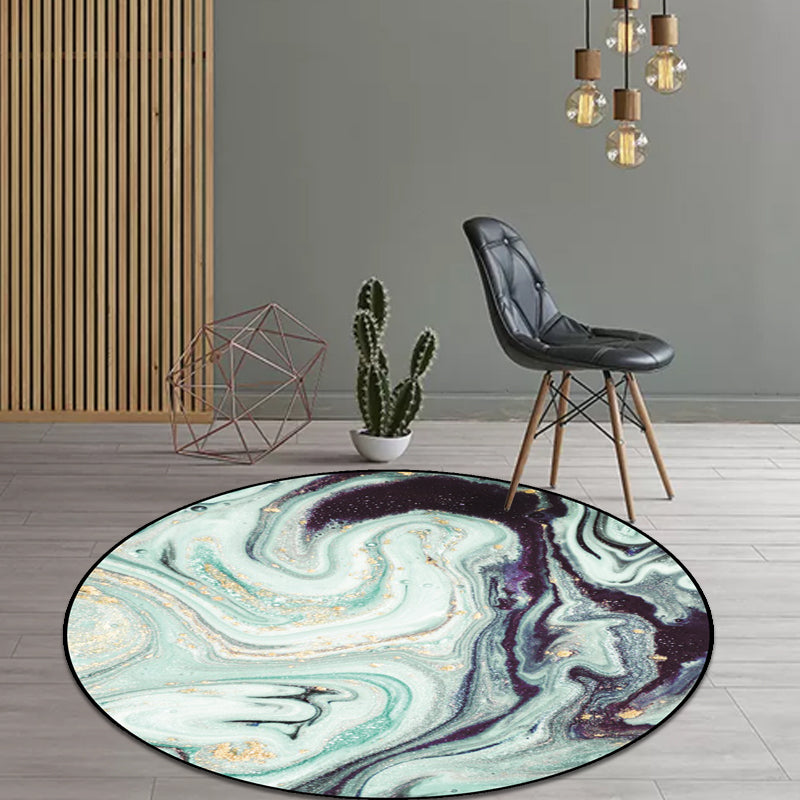 Modern Living Room Rug in Green Abstract Marble Print Rug Polyester Machine Washable Pet Friendly Area Rug Clearhalo 'Area Rug' 'Modern' 'Rugs' Rug' 1584891
