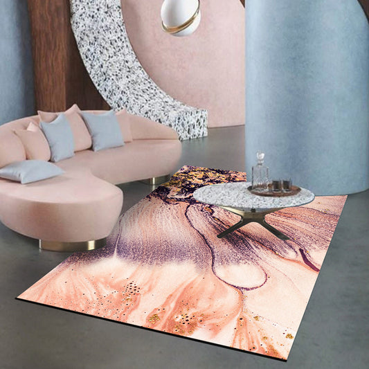 Contemporary Modern Rug in Pink Abstract Petal Pattern Rug Polyester Washable Carpet for Home Decoration Light Pink Clearhalo 'Area Rug' 'Modern' 'Rugs' Rug' 1584958