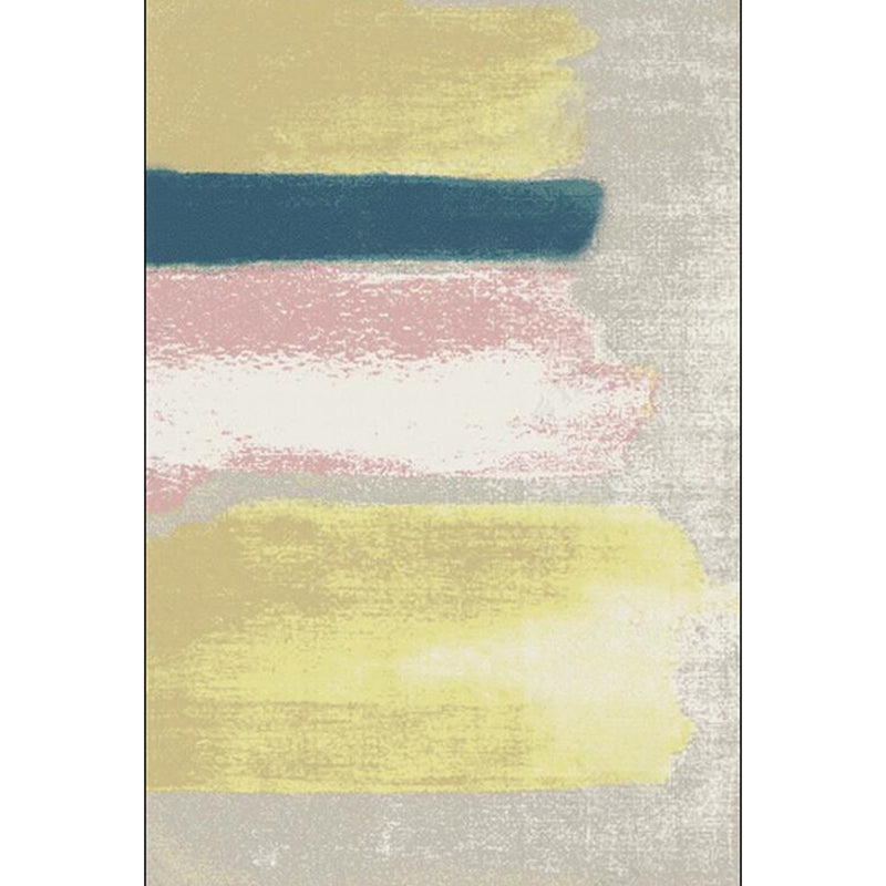 Grey Bedroom Rug Modern Abstract Painting Pattern Area Rug Polyester Stain-Resistant Machine Washable Carpet Clearhalo 'Area Rug' 'Modern' 'Rugs' Rug' 1584967