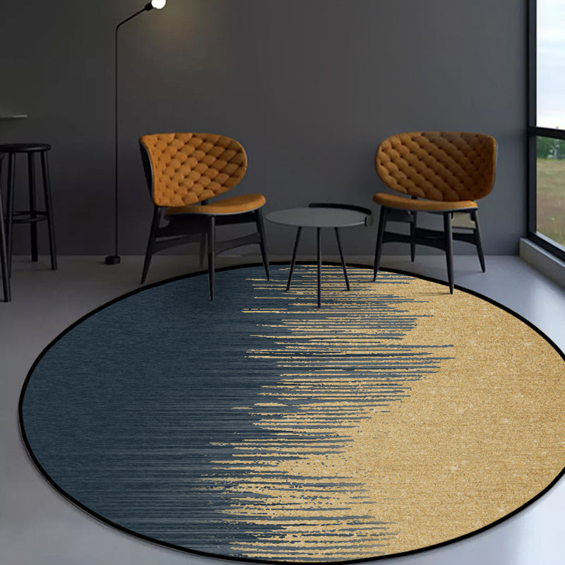 Modern Living Room Rug in Blue and Yellow Abstract Stripe Colorblock Print Rug Polyester Machine Washable Area Rug Light Brown Clearhalo 'Area Rug' 'Modern' 'Rugs' Rug' 1584972