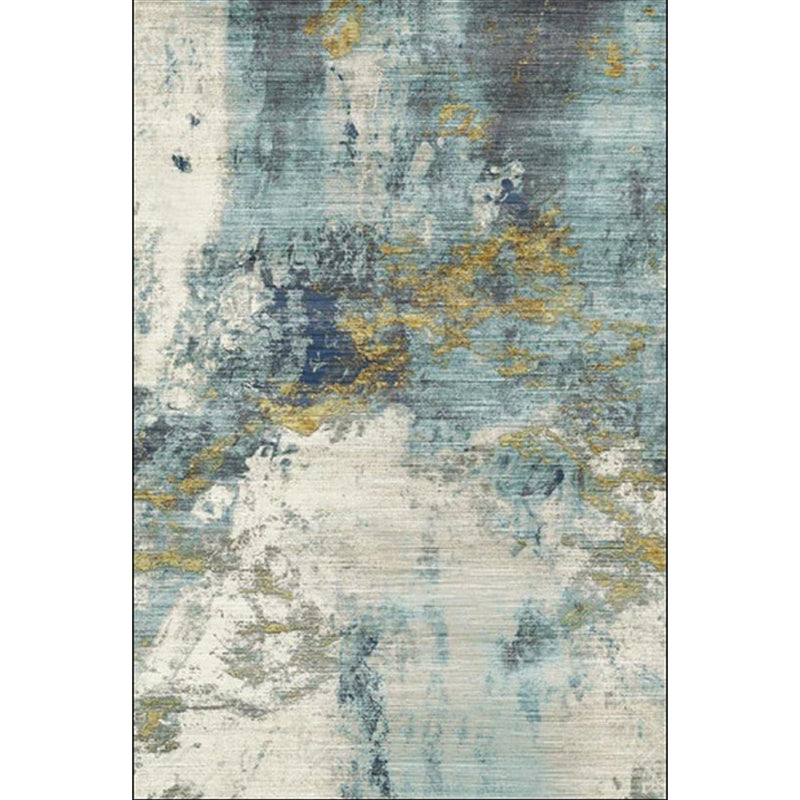 Contemporary Modern Rug in Blue Abstract Watercolor Painting Pattern Rug Polyester Washable Carpet for Home Decoration Clearhalo 'Area Rug' 'Modern' 'Rugs' Rug' 1585036