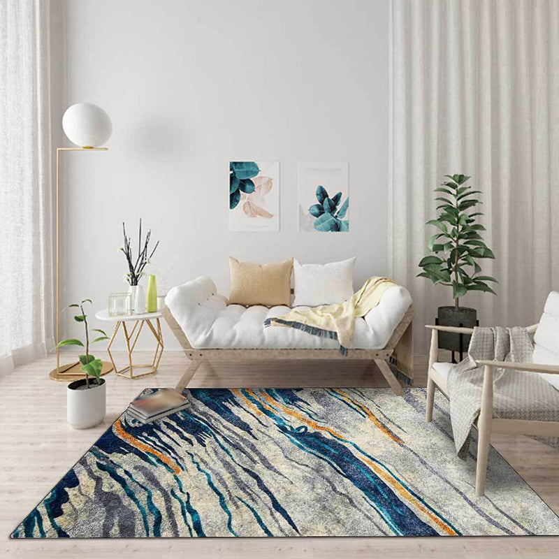 Casual Modern Rug in Grey Abstract Pattern Rug Polyester Machine Washable Non-Slip Backing Carpet for Home Decoration Clearhalo 'Area Rug' 'Modern' 'Rugs' Rug' 1585080