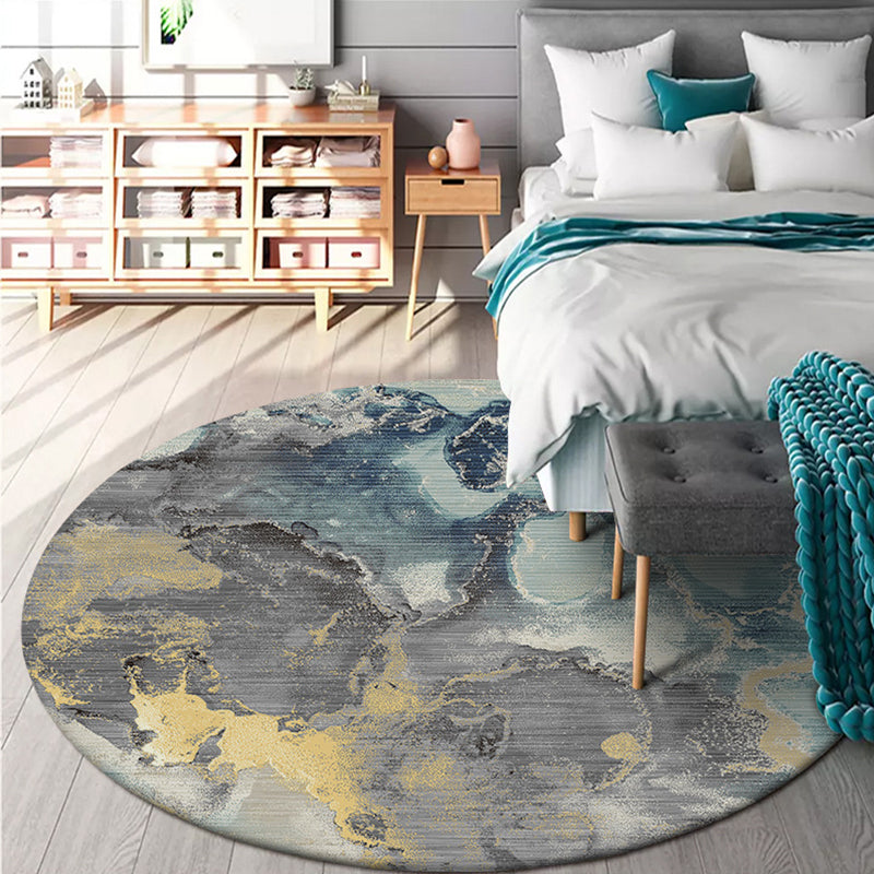 Nordic Modern Rug Colorful Abstract Ink Painting Pattern Rug Polyester Washable Non-Slip Carpet for Home Decoration Grey Clearhalo 'Area Rug' 'Modern' 'Rugs' Rug' 1585094