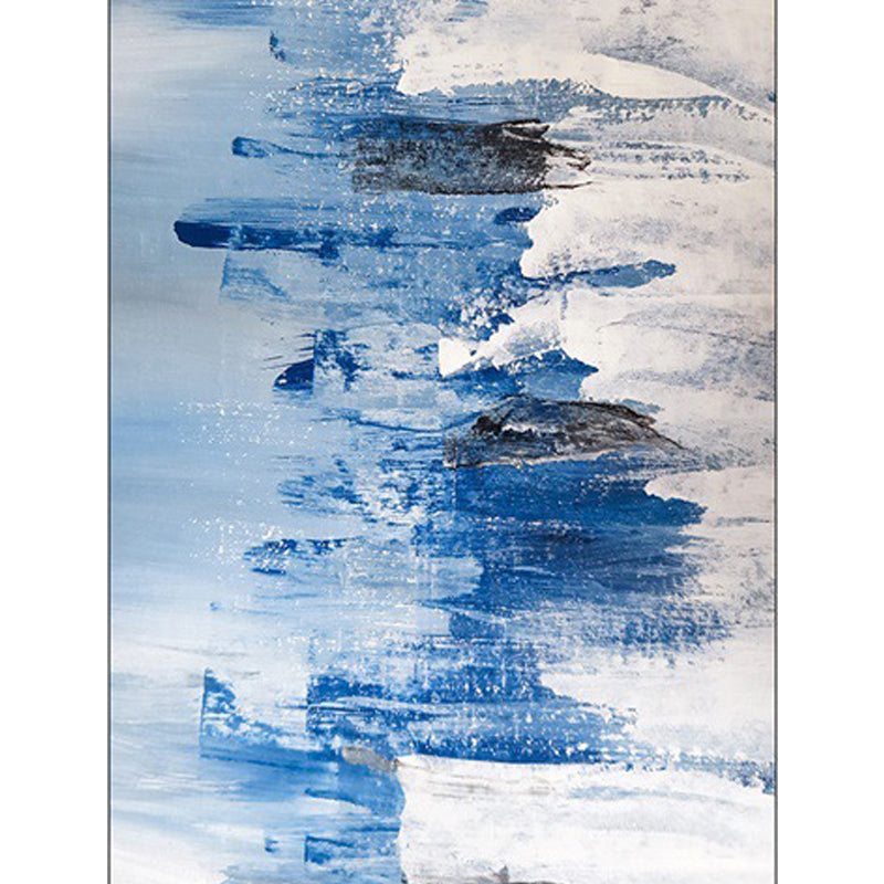 Blue Bedroom Rug Modern Abstract Painting Pattern Area Rug Polyester Stain-Resistant Washable Carpet Clearhalo 'Area Rug' 'Modern' 'Rugs' Rug' 1585150