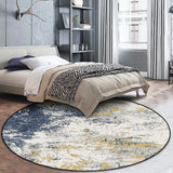 Minimalist Modern Rug White Abstract Ink Painting Pattern Rug Polyester Washable Pet Friendly Carpet for Home Decoration Blue Clearhalo 'Area Rug' 'Modern' 'Rugs' Rug' 1585155