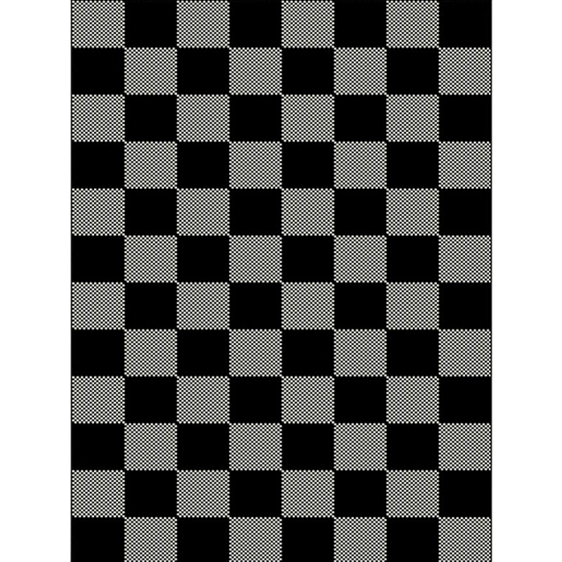Black and Grey Bedroom Rug Modern Check Pattern Area Rug Polyester Washable Pet Friendly Carpet Clearhalo 'Area Rug' 'Modern' 'Rugs' Rug' 1585179