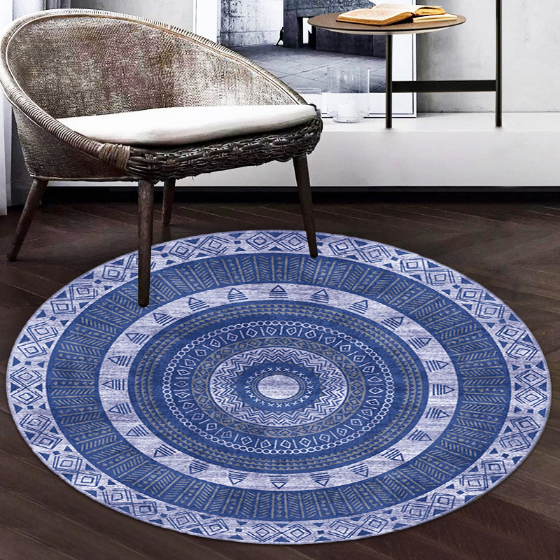 Multicolor Bedroom Rug Bohemian Circle Diamond Triangle Pattern Area Rug Polyester Anti-Slip Backing Carpet Clearhalo 'Area Rug' 'Bohemian' 'Rugs' Rug' 1585223