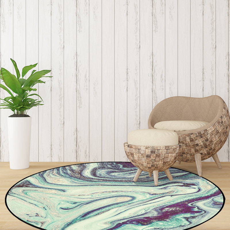 Scandinavian Modern Rug in Green Abstract Marble Pattern Rug Polyester Non-Slip Washable Carpet for Home Decoration Clearhalo 'Area Rug' 'Modern' 'Rugs' Rug' 1585259