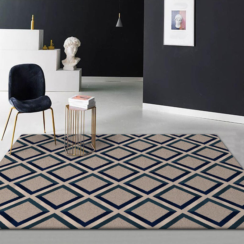 Contemporary Modern Rug in Brown Rhombus Pattern Rug Polyester Stain-Resistant Carpet for Home Decoration Brown Clearhalo 'Area Rug' 'Modern' 'Rugs' Rug' 1585281