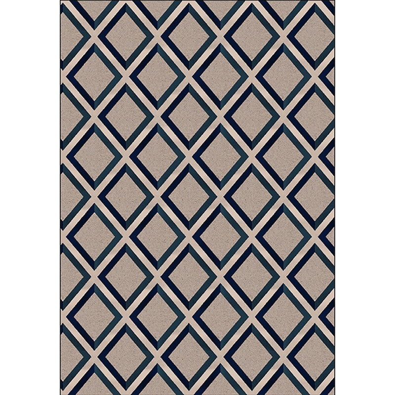 Contemporary Modern Rug in Brown Rhombus Pattern Rug Polyester Stain-Resistant Carpet for Home Decoration Clearhalo 'Area Rug' 'Modern' 'Rugs' Rug' 1585283