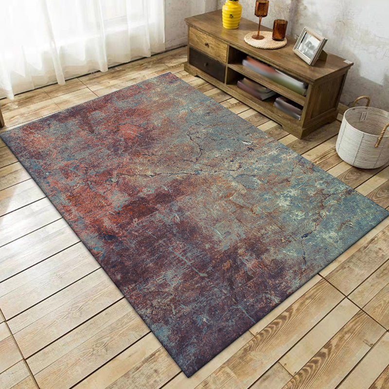 Modern Living Room Rug Multicolored Abstract Rust Print Rug Polyester Washable Pet Friendly Area Rug Blue Clearhalo 'Area Rug' 'Modern' 'Rugs' Rug' 1585356
