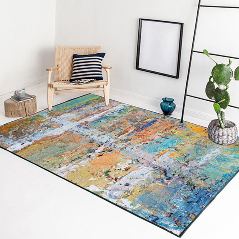 Colorful Bedroom Rug Modern Abstract Oil Painting Pattern Area Rug Polyester Non-Slip Machine Washable Carpet Clearhalo 'Area Rug' 'Modern' 'Rugs' Rug' 1585378