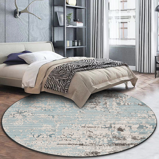 Blue Bedroom Rug Modern Abstract Pinstripe Pattern Area Rug Polyester Non-Slip Backing Machine Washable Carpet Light Blue Clearhalo 'Area Rug' 'Modern' 'Rugs' Rug' 1585412