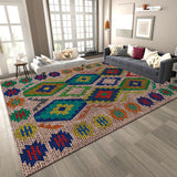 Southwestern Living Room Rug in Brown Diamond Print Rug Polyester Washable Anti-Slip Backing Area Rug Clearhalo 'Area Rug' 'Rugs' 'Southwestern' Rug' 1585420