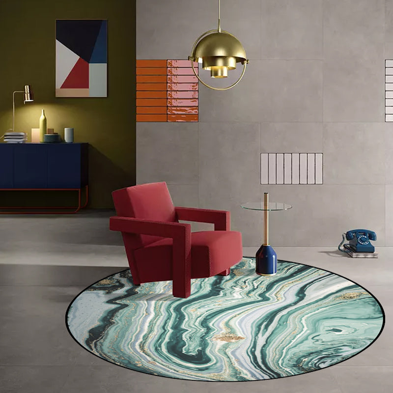 Teal Bedroom Rug Modern Abstract Marble Pattern Area Rug Polyester Washable Anti-Slip Carpet Green Clearhalo 'Area Rug' 'Modern' 'Rugs' Rug' 1585427