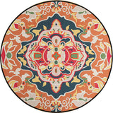 Orange Bedroom Rug Moroccan Floral Pattern Area Rug Polyester Pet Friendly Washable Carpet Clearhalo 'Area Rug' 'Moroccan' 'Rugs' Rug' 1585473