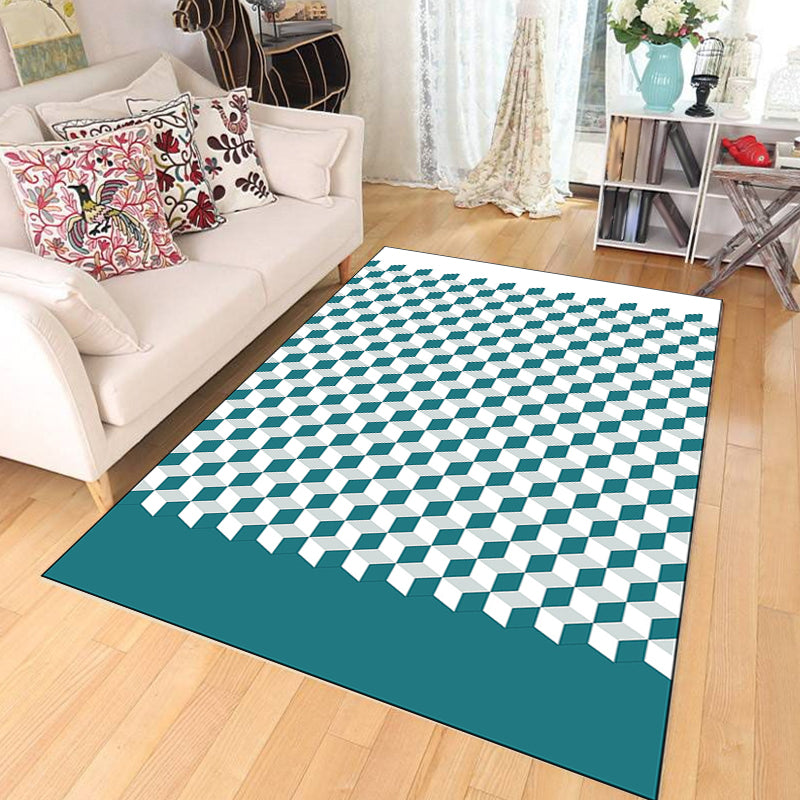 Modern Living Room Rug Multicolor Cube Print Rug Polyester Non-Slip Backing Washable Area Rug Clearhalo 'Area Rug' 'Modern' 'Rugs' Rug' 1585562