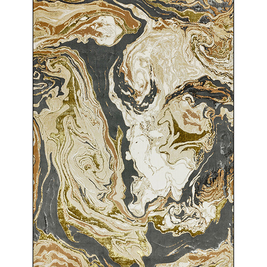 Modern Living Room Rug in Gold Abstract Oil Painting Print Rug Polyester Washable Stain-Resistant Area Rug Clearhalo 'Area Rug' 'Modern' 'Rugs' Rug' 1585635