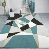 Stylish Colorblock Rug Black and Green Simple Rug Polyester Washable Non-Slip Backing Area Rug for Living Room Blue Clearhalo 'Area Rug' 'Modern' 'Rugs' Rug' 1585684