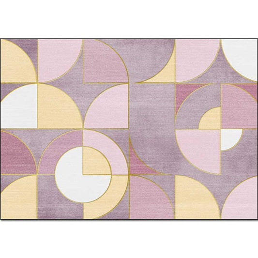 Pink and Purple Contemporary Rug Polyester Colorblock Rug Machine Washable Non-Slip Carpet for Living Room Clearhalo 'Area Rug' 'Modern' 'Rugs' Rug' 1585694
