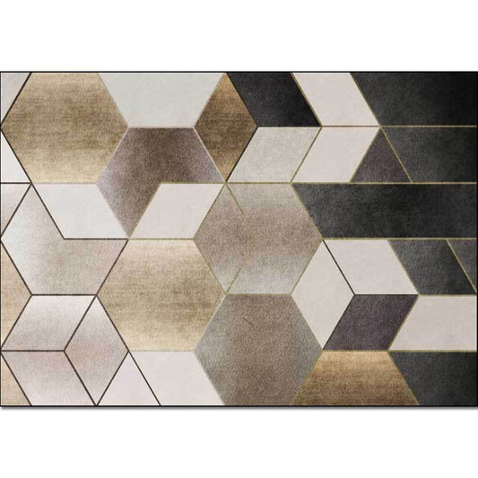 Creative Geometric Pattern Rug Brown and Black Casual Rug Polyester Washable Non-Slip Backing Area Rug for Living Room Clearhalo 'Area Rug' 'Modern' 'Rugs' Rug' 1585717