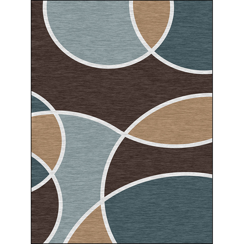 Stylish Colorblock Rug Brown and Blue Modern Rug Polyester Washable Non-Slip Backing Area Rug for Living Room Clearhalo 'Area Rug' 'Modern' 'Rugs' Rug' 1585748