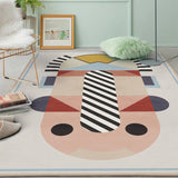 Casual Colorblock Striped Pattern Rug Beige and Pink Polyester Rug Machine Washable Anti-Slip Area Rug for Bedroom Clearhalo 'Area Rug' 'Modern' 'Rugs' Rug' 1585755