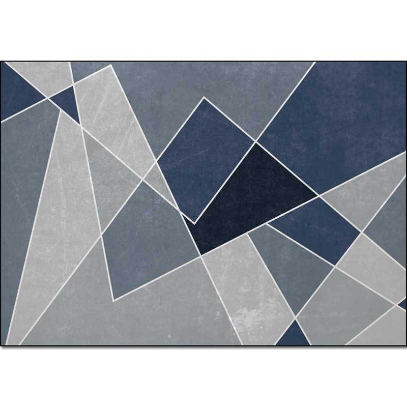 Contemporary Colorblock Rug Grey and Blue Polyester Rug Machine Washable Anti-Slip Area Rug for Bedroom Clearhalo 'Area Rug' 'Modern' 'Rugs' Rug' 1585811