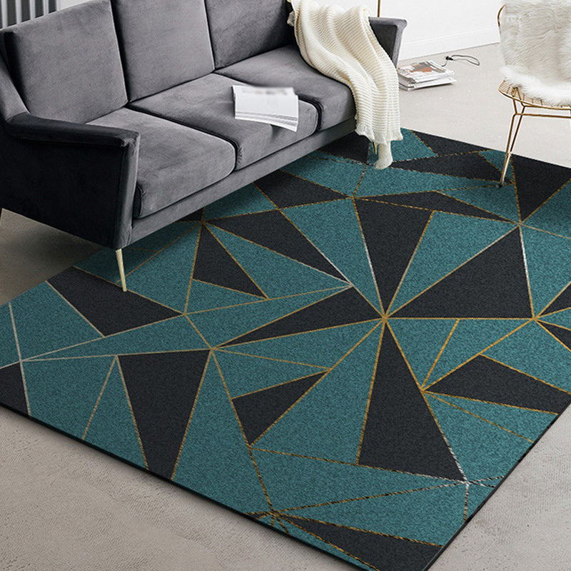 Black and Green Modern Rug Polyester Colorblock Rug Washable Non-Slip Backing Carpet for Living Room Clearhalo 'Area Rug' 'Modern' 'Rugs' Rug' 1585818