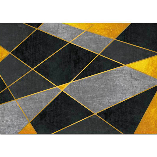Novelty Colorblock Rug Black and Yellow Polyester Rug Machine Washable Anti-Slip Area Rug for Bedroom Clearhalo 'Area Rug' 'Modern' 'Rugs' Rug' 1585827