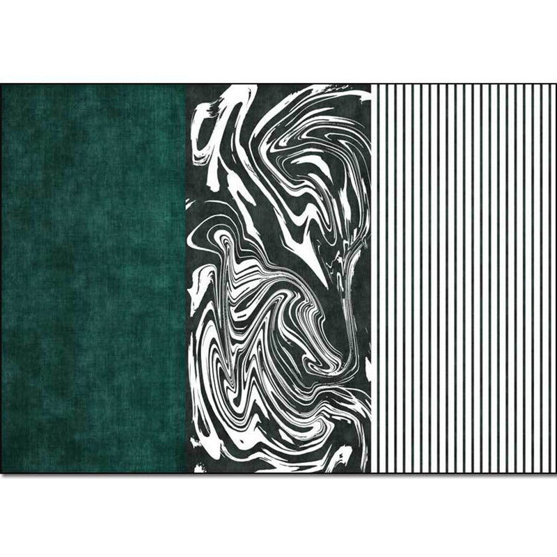 Unique Striped Watercolor Print Rug Green and White Simple Rug Polyester Washable Non-Slip Backing Area Rug for Living Room Clearhalo 'Area Rug' 'Modern' 'Rugs' Rug' 1585843