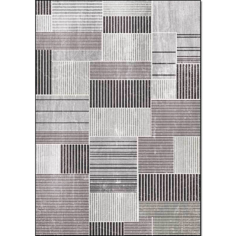 Stylish Striped Pattern Rug Grey Casual Rug Polyester Washable Non-Slip Backing Area Rug for Living Room Clearhalo 'Area Rug' 'Modern' 'Rugs' Rug' 1585890