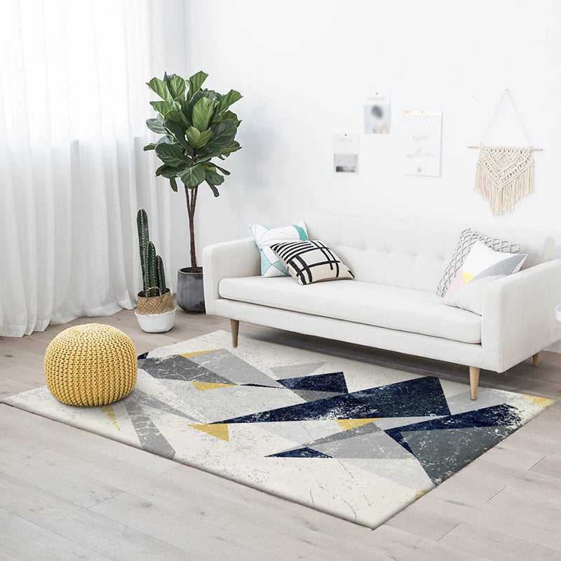 Contemporary Geometric Print Rug Grey Multicolor Polyester Rug Machine Washable Anti-Slip Area Rug for Bedroom Clearhalo 'Area Rug' 'Modern' 'Rugs' Rug' 1585953