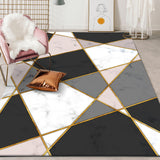 Black and Pink Modern Rug Polyester Colorblock Rug Washable Non-Slip Backing Carpet for Living Room Pink Clearhalo 'Area Rug' 'Modern' 'Rugs' Rug' 1585992
