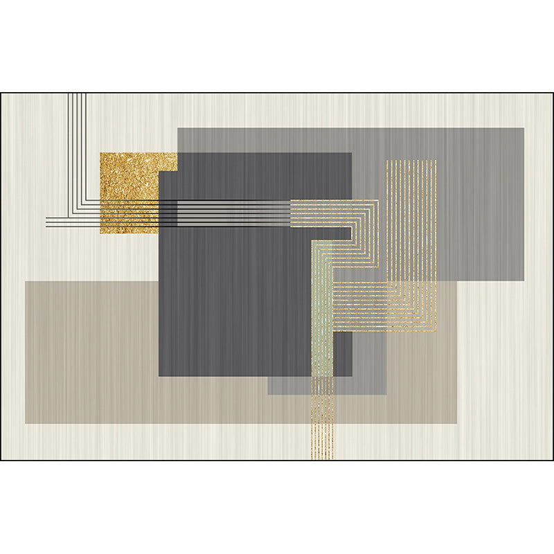Stylish Striped Pattern Rug Grey and Beige Casual Rug Polyester Washable Non-Slip Backing Area Rug for Living Room Clearhalo 'Area Rug' 'Modern' 'Rugs' Rug' 1586018