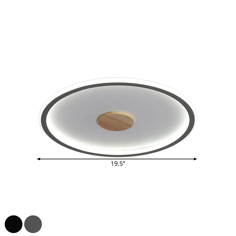 16.5"/20.5" Width Circular LED Flushmount Lighting Simple Metallic Living Room Ceiling Mounted Fixture in Black/Grey, Warm/White Light Clearhalo 'Ceiling Lights' 'Close To Ceiling Lights' 'Close to ceiling' 'Flush mount' Lighting' 1586257