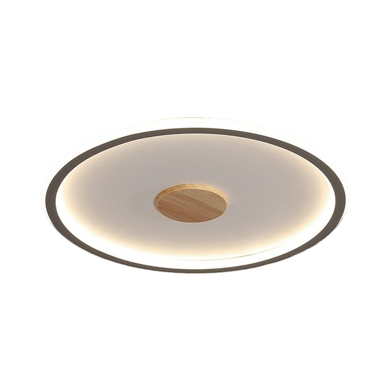 16.5"/20.5" Width Circular LED Flushmount Lighting Simple Metallic Living Room Ceiling Mounted Fixture in Black/Grey, Warm/White Light Clearhalo 'Ceiling Lights' 'Close To Ceiling Lights' 'Close to ceiling' 'Flush mount' Lighting' 1586262