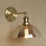One Bulb White/Clear/Amber Glass Sconce Light Fixture Industrial Brass Dome Living Room Wall Lamp Amber Clearhalo 'Art deco wall lights' 'Cast Iron' 'Glass' 'Industrial wall lights' 'Industrial' 'Middle century wall lights' 'Modern' 'Rustic wall lights' 'Tiffany' 'Traditional wall lights' 'Wall Lamps & Sconces' 'Wall Lights' Lighting' 15889