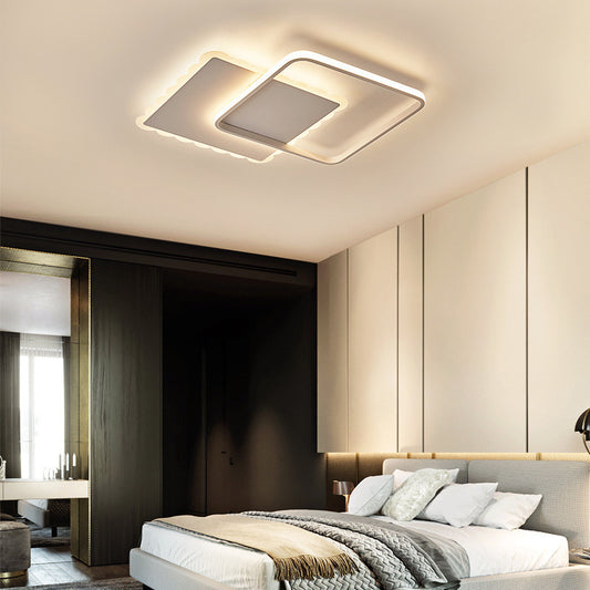 Square Ceiling Light Modern Acrylic LED White/Brown Flush Ceiling Light Fixture in Warm/White/Natural Light White Clearhalo 'Ceiling Lights' 'Close To Ceiling Lights' 'Close to ceiling' 'Flush mount' Lighting' 158915