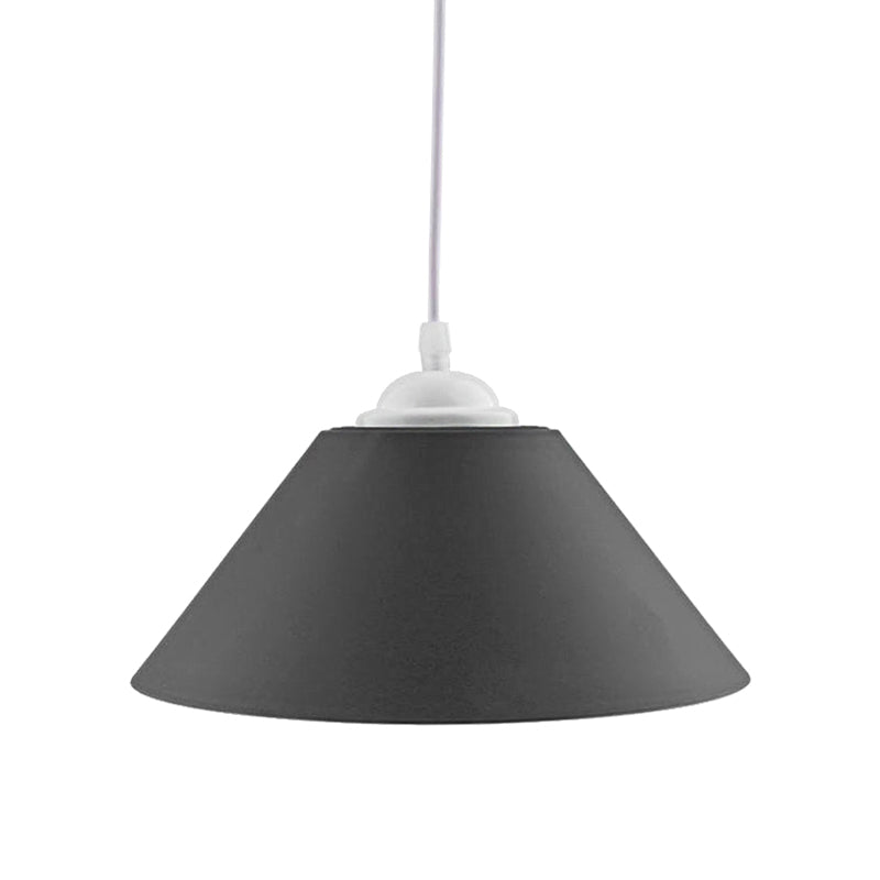 Black/Gray/Dark Green Conic Shade Pendant Light Modern Metal 1 Head Living Room Hanging Lamp with Adjustable Cord Clearhalo 'Ceiling Lights' 'Modern Pendants' 'Modern' 'Pendant Lights' 'Pendants' Lighting' 158956