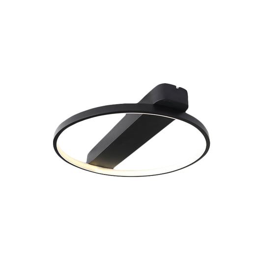 Ring Acrylic Flush Light Modern 18"/25.5" Wide LED Black/White Ceiling Lighting Fixture for Living Room Clearhalo 'Ceiling Lights' 'Close To Ceiling Lights' 'Close to ceiling' 'Flush mount' Lighting' 159073