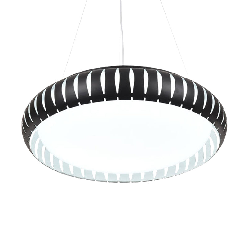 Modern Round Ceiling Pendant Light Metal LED Gold/Black/White Hanging Lamp in Warm/White/Natural Light, 18"/22" Wide Clearhalo 'Ceiling Lights' 'Modern Pendants' 'Modern' 'Pendant Lights' 'Pendants' Lighting' 159168