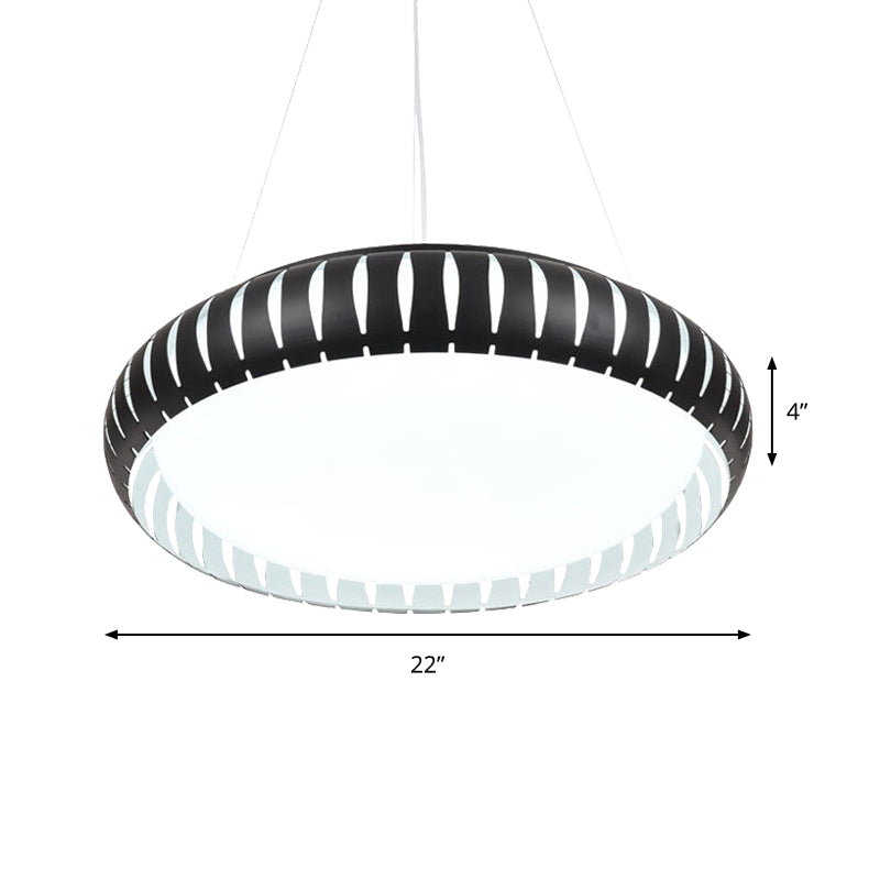 Modern Round Ceiling Pendant Light Metal LED Gold/Black/White Hanging Lamp in Warm/White/Natural Light, 18"/22" Wide Clearhalo 'Ceiling Lights' 'Modern Pendants' 'Modern' 'Pendant Lights' 'Pendants' Lighting' 159170