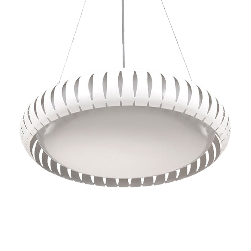 Modern Round Ceiling Pendant Light Metal LED Gold/Black/White Hanging Lamp in Warm/White/Natural Light, 18"/22" Wide Clearhalo 'Ceiling Lights' 'Modern Pendants' 'Modern' 'Pendant Lights' 'Pendants' Lighting' 159172