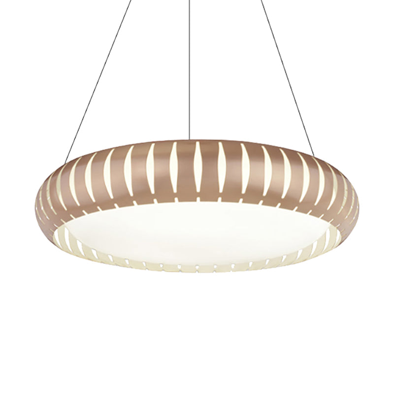 Modern Round Ceiling Pendant Light Metal LED Gold/Black/White Hanging Lamp in Warm/White/Natural Light, 18"/22" Wide Clearhalo 'Ceiling Lights' 'Modern Pendants' 'Modern' 'Pendant Lights' 'Pendants' Lighting' 159174