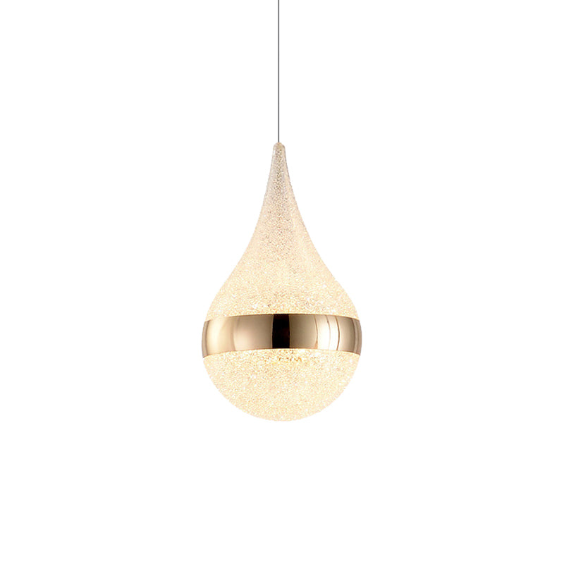 Contemporary 1-Bulb Ceiling Pendant Light with Bubble Crystal Shade White Teardrop Cluster Pendant in Warm/White/Natural Light Clearhalo 'Ceiling Lights' 'Glass shade' 'Glass' 'Modern Pendants' 'Modern' 'Pendant Lights' 'Pendants' Lighting' 159533